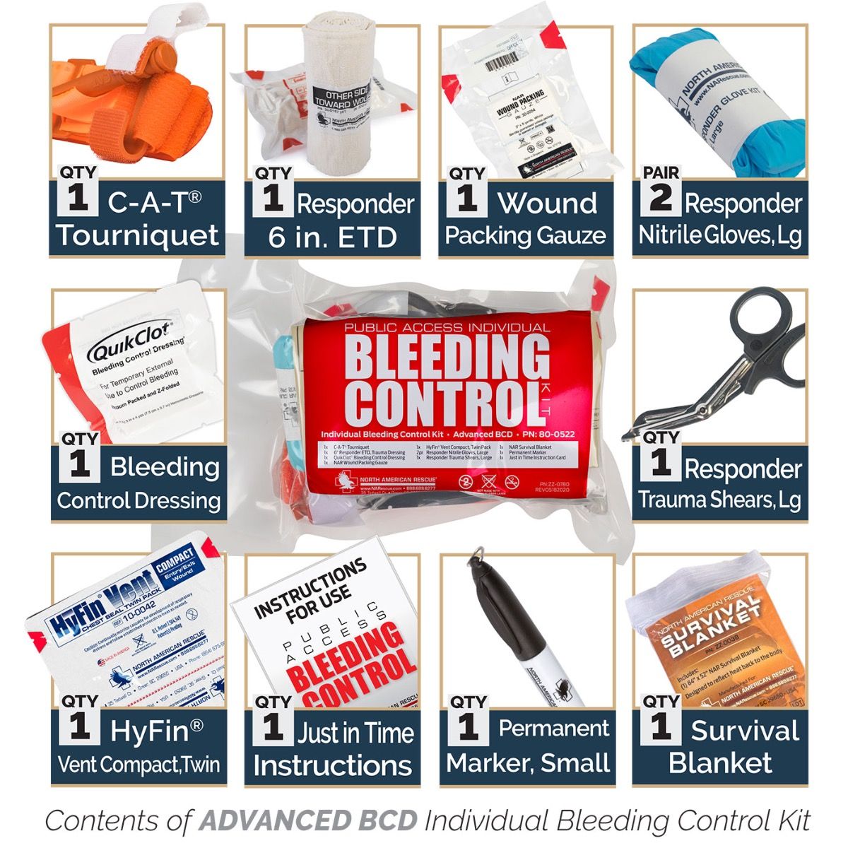 Public Access Individual Bleeding Control Kit - Nylon