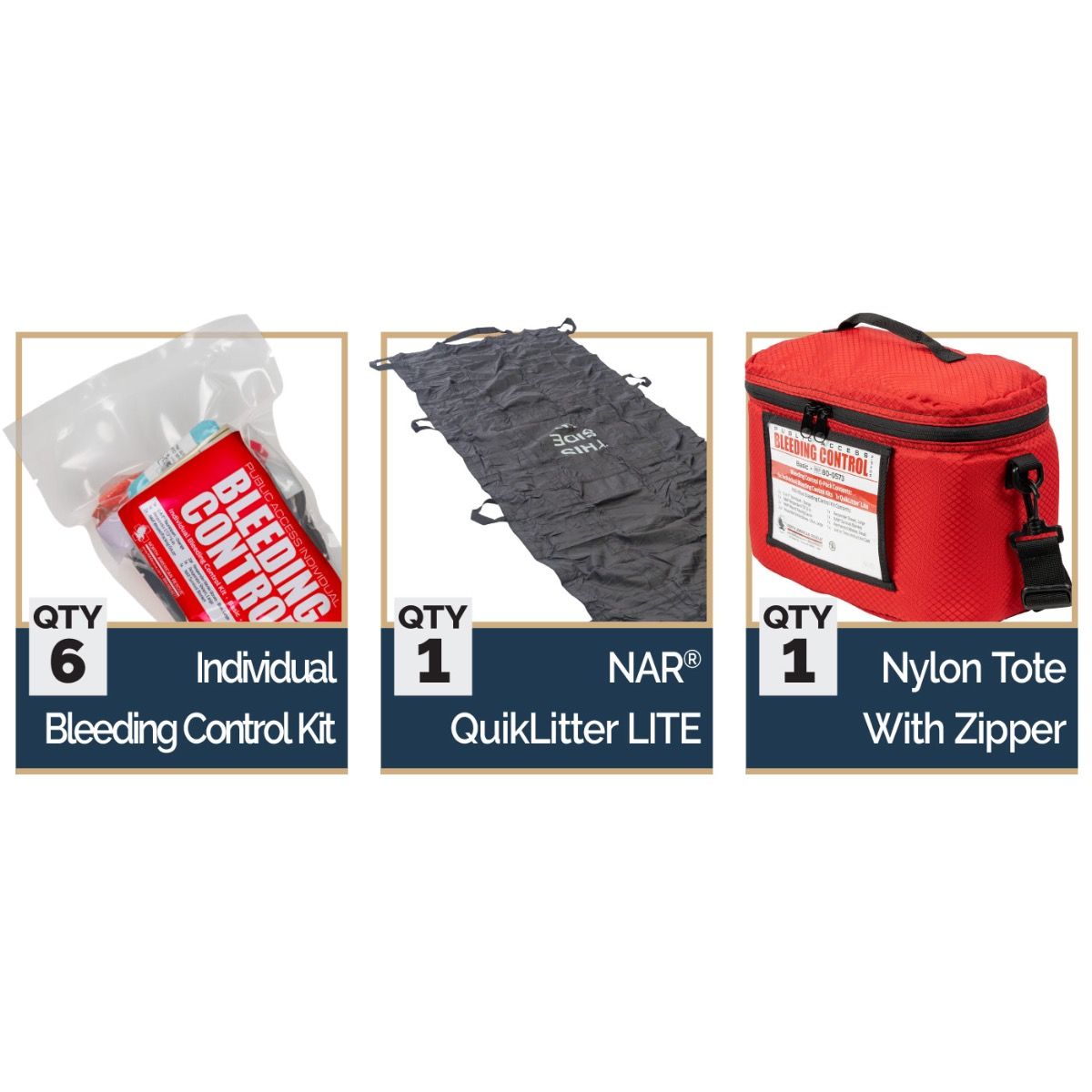 Public Access Bleeding Control 6-Pack  - Vacuum Sealed